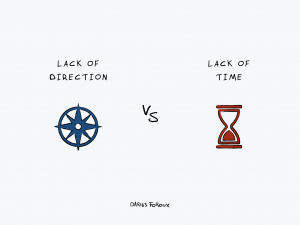 lack of direction vs time