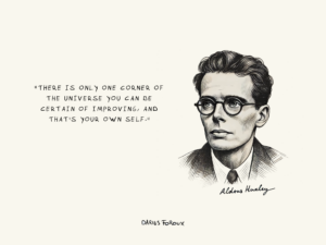 "There is only one corner of the universe you can be certain of improving, and that's your own self."